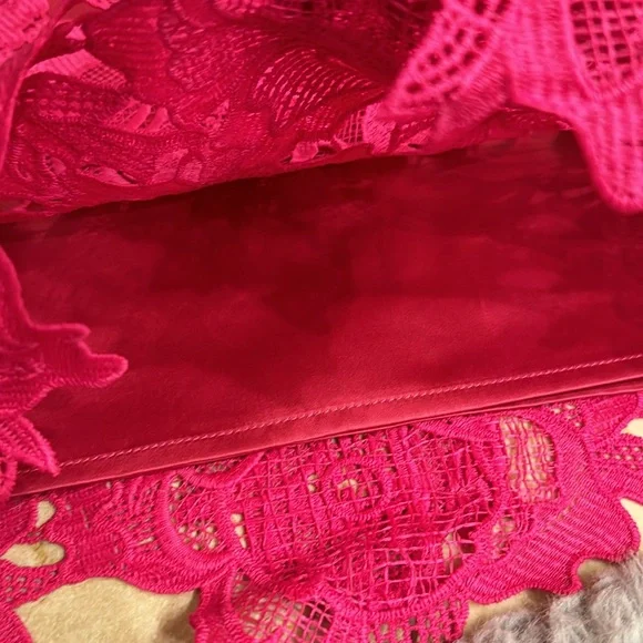 Milly Women's Round Neck Cap Sleeves Lined Lace Blouse Pink Size M - Picture 8 of 9